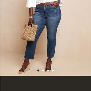 Banana Republic raw hem curvy boot cut cropped jeans size 29